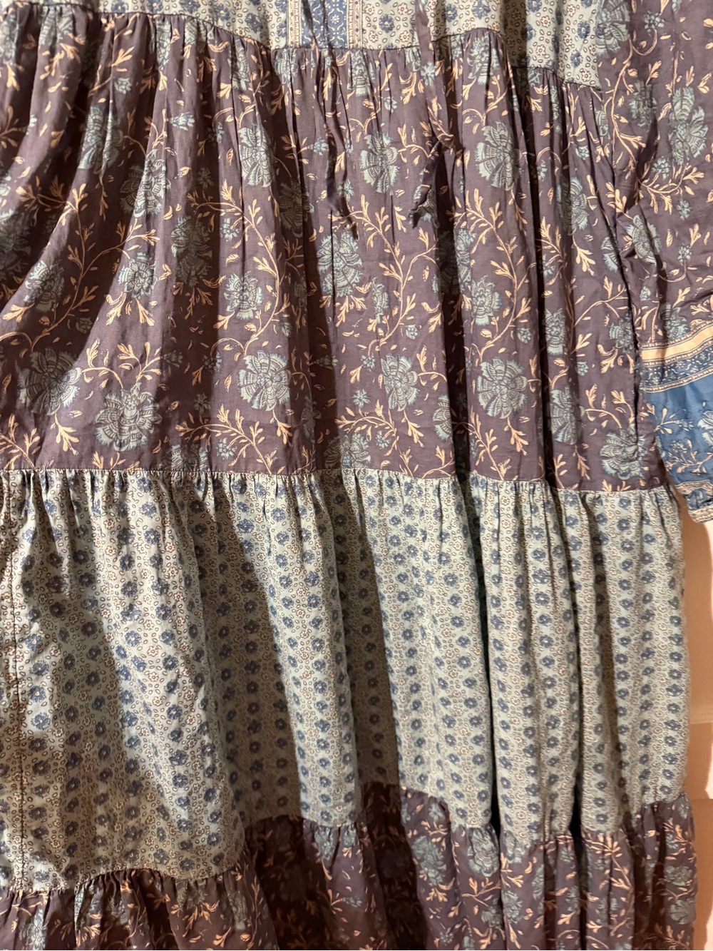 American Eagle Outfitters Blue Floral Tiered Maxi Dress - Picture 2 of 3